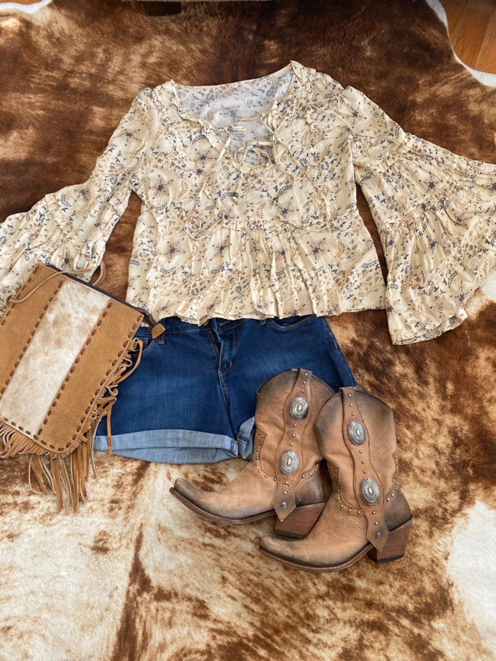 Boho Festival Blouse with Bell Sleeves